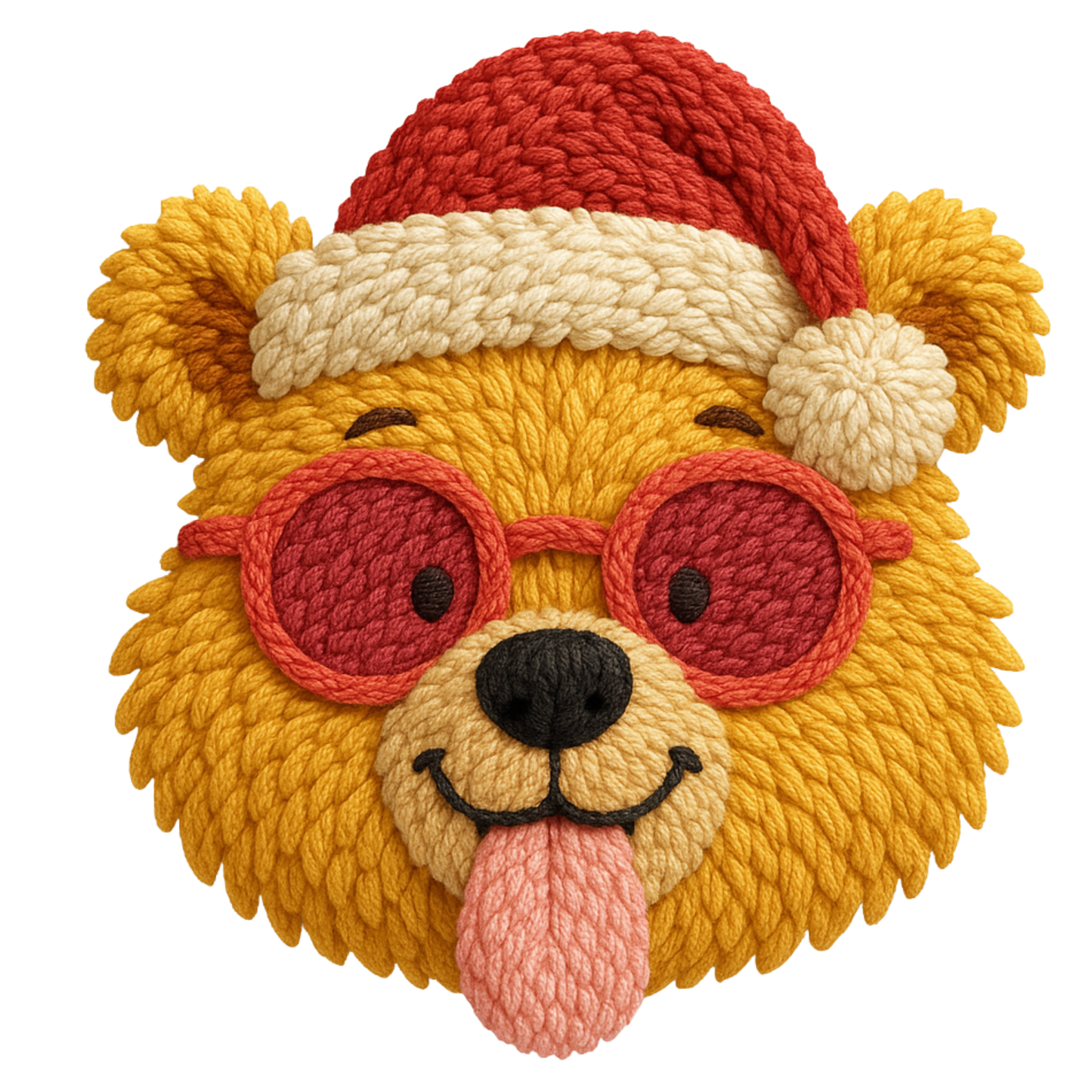 Faux Yarn Bear Red Hat