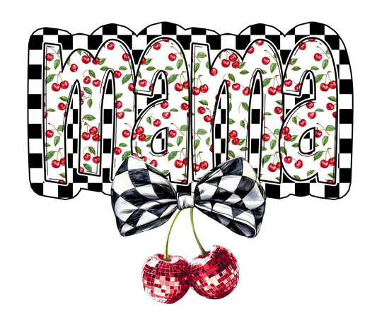 Cherry Bow with Name Options - DTF Transfer