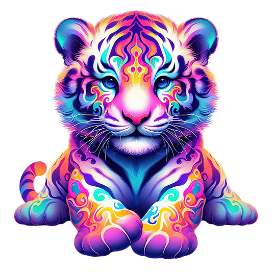 Bright Colorful Cub Tiger