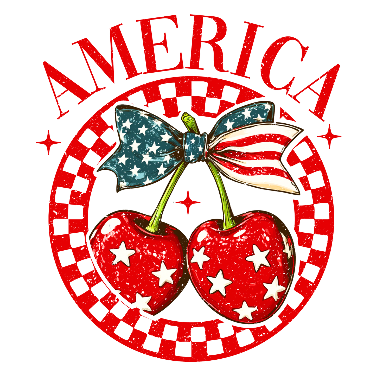 America Cherry Checkered - DTF Transfer