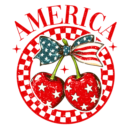 America Cherry Checkered - DTF Transfer