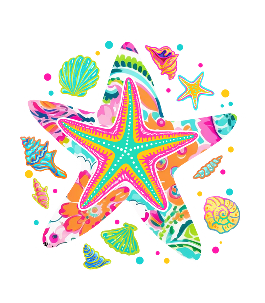 Colorful Star Fish - DTF Transfer