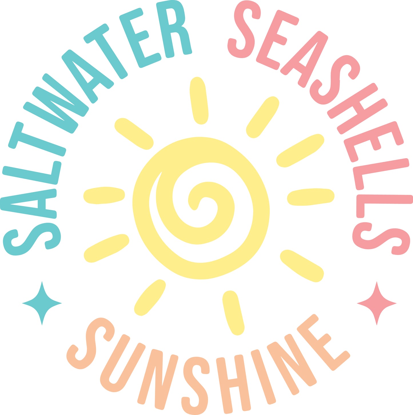 Salt Water Sea Shells & Sunshine - DTF Transfer