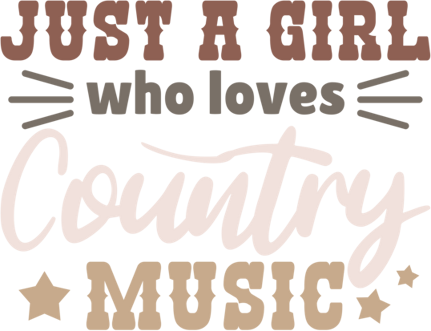 Just A Girl Who Loves Country Music - DTF Transfer