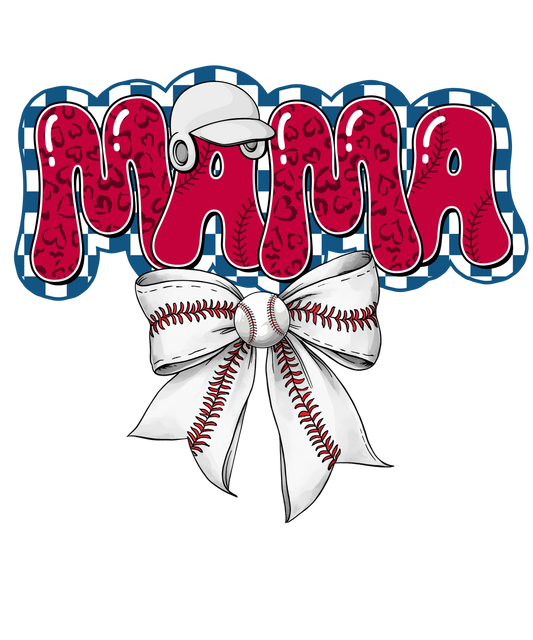 Mama - Baseball - Blue Checker