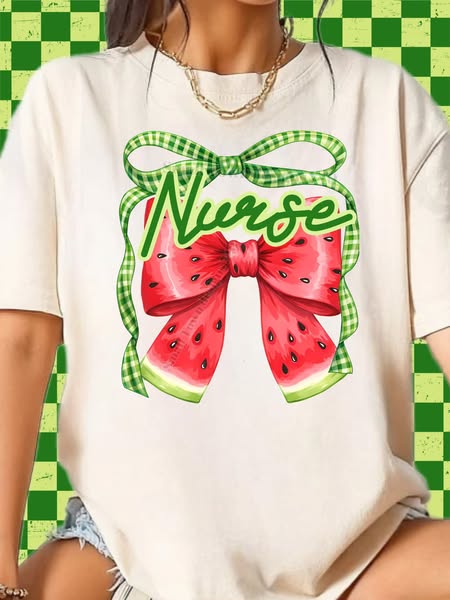 Watermelon Bow DTF Transfer (multiple names to choose from)