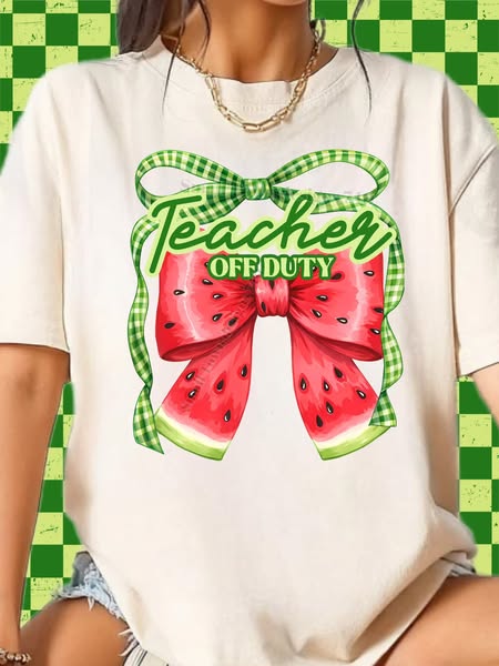 Watermelon Bow DTF Transfer (multiple names to choose from)