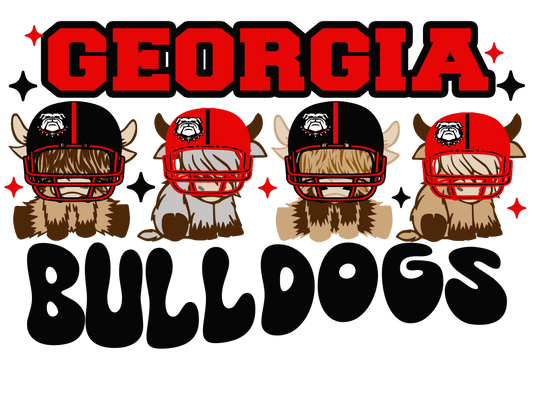 Bulldogs - Highland Cows with Helmets