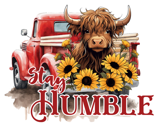 Stay Humble Highland Heifer - Red Truck