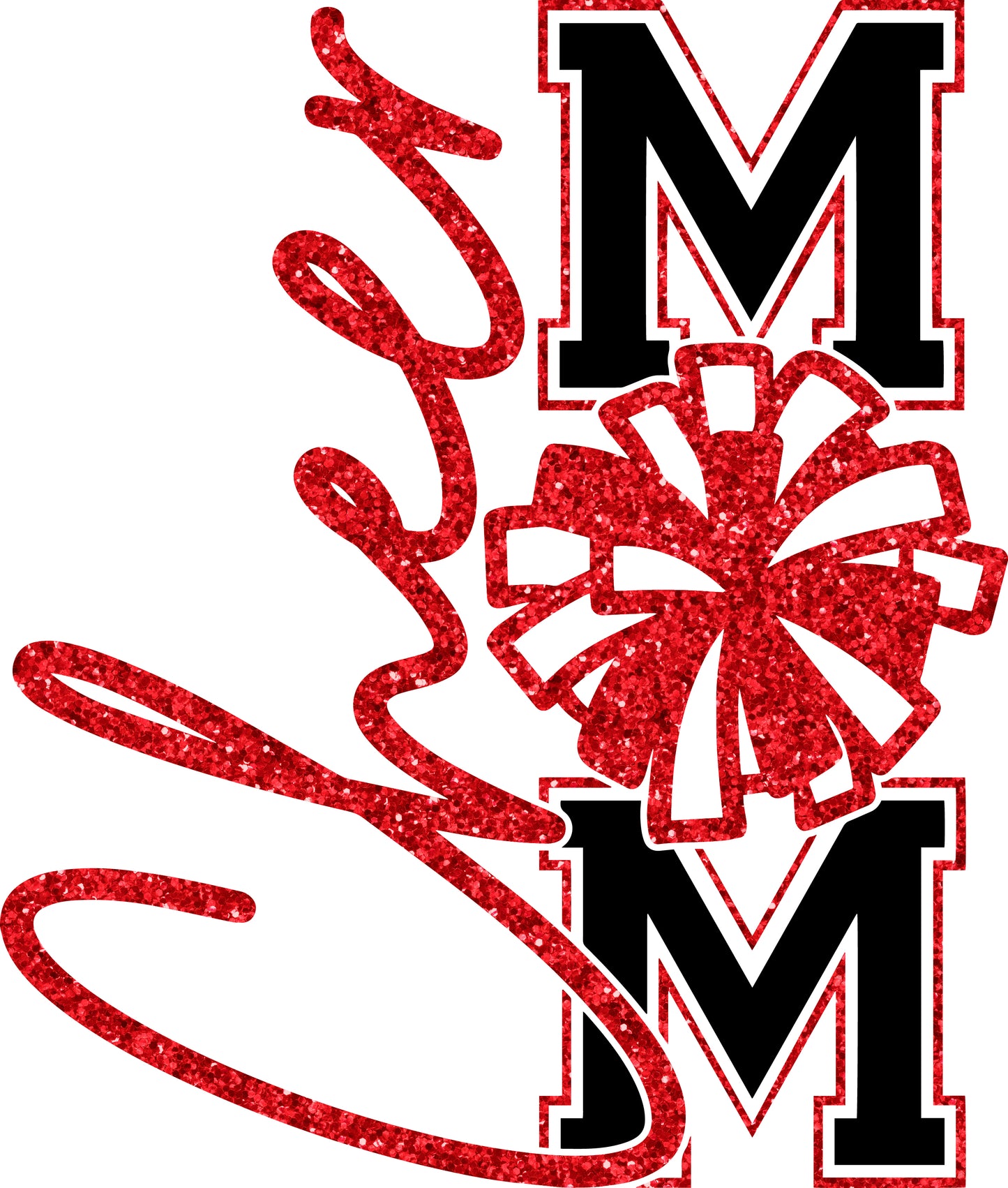 Cheer Mom - Red & Black Glittery