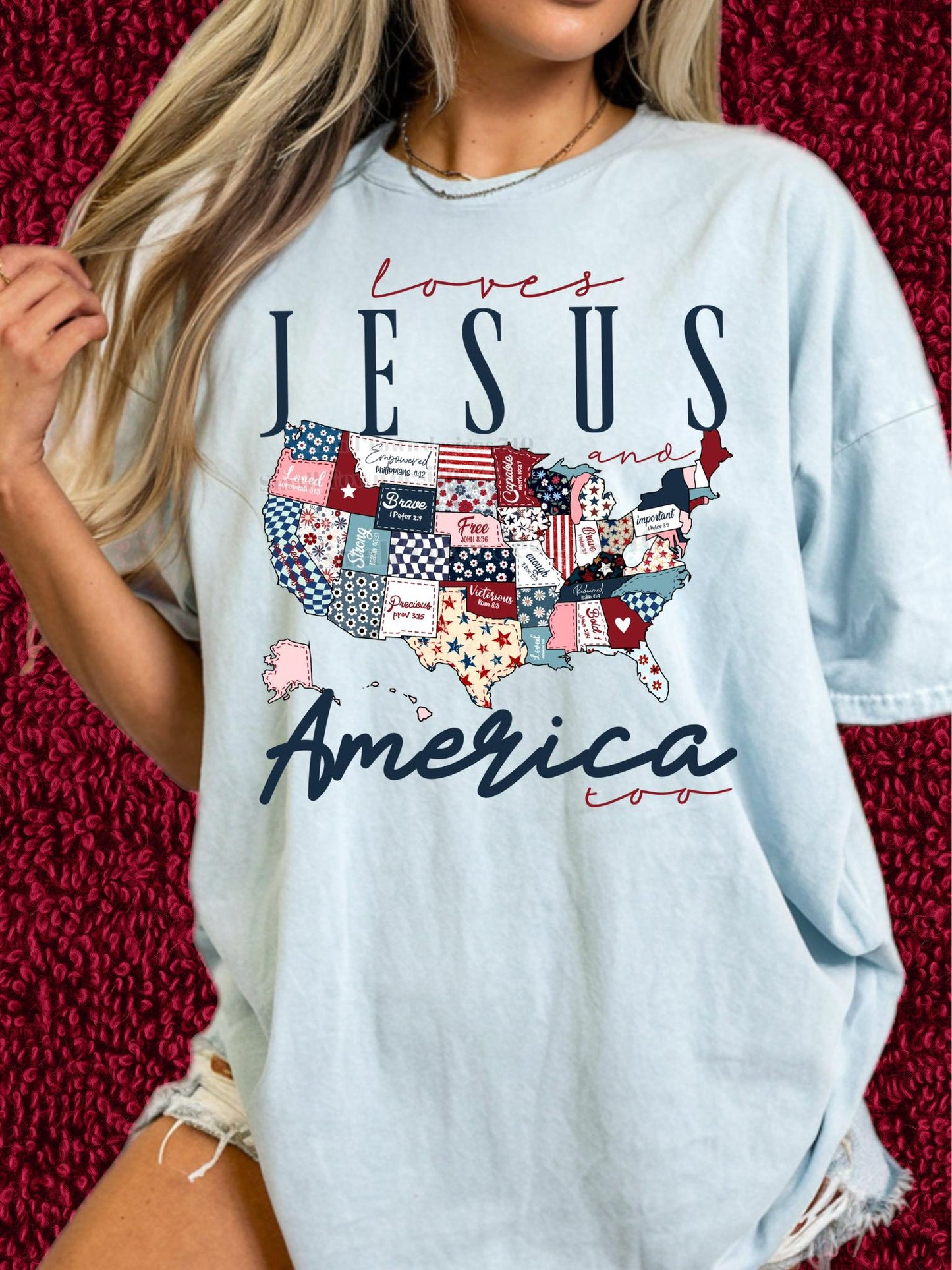 Jesus Loves America Too - DTF Print