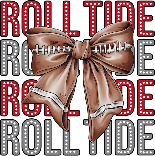 Roll Tide Stacked Football Bow