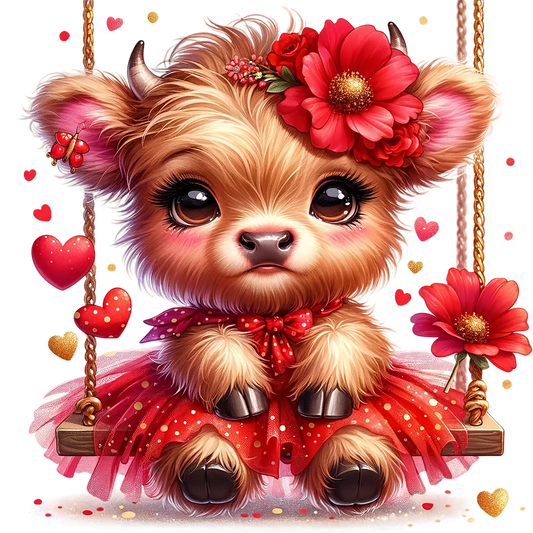 Highland Cow Tutu Red