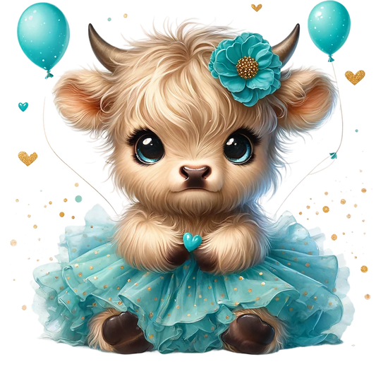 Highland Cow Tutu Blue
