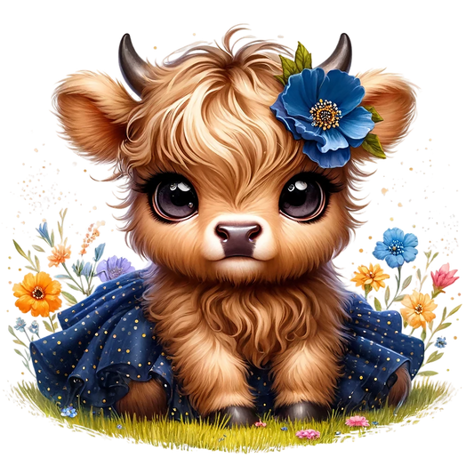 Highland Cow Tutu Navy
