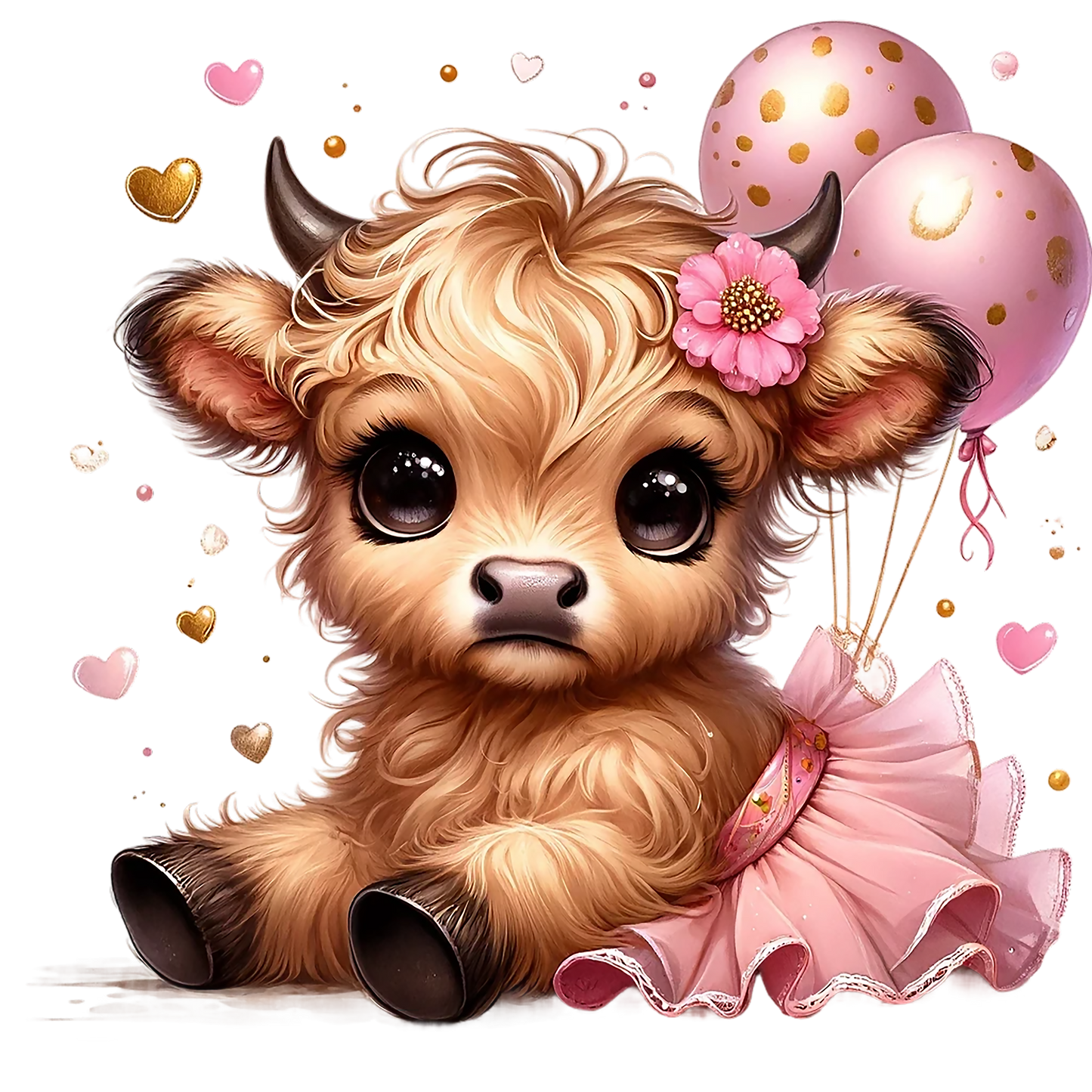 Highland Cow Tutu Pink