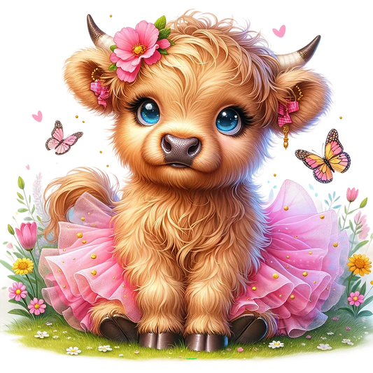 Highland Cow Tutu Pink