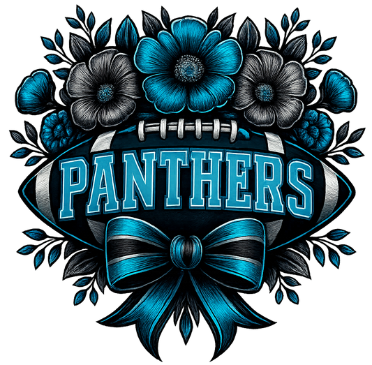 Panthers Football Coquette - Blue Letters