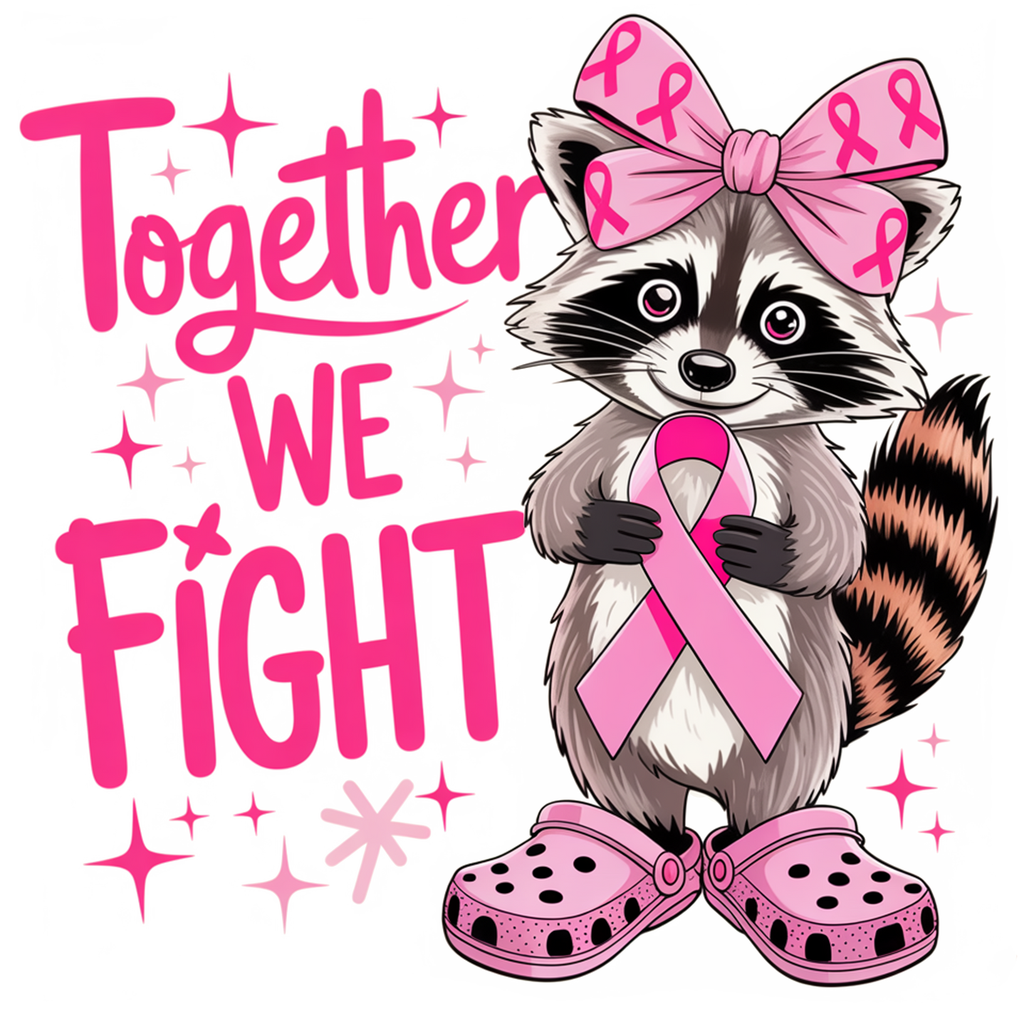 Together We Fight Raccoon - Breast Cancer Awareness