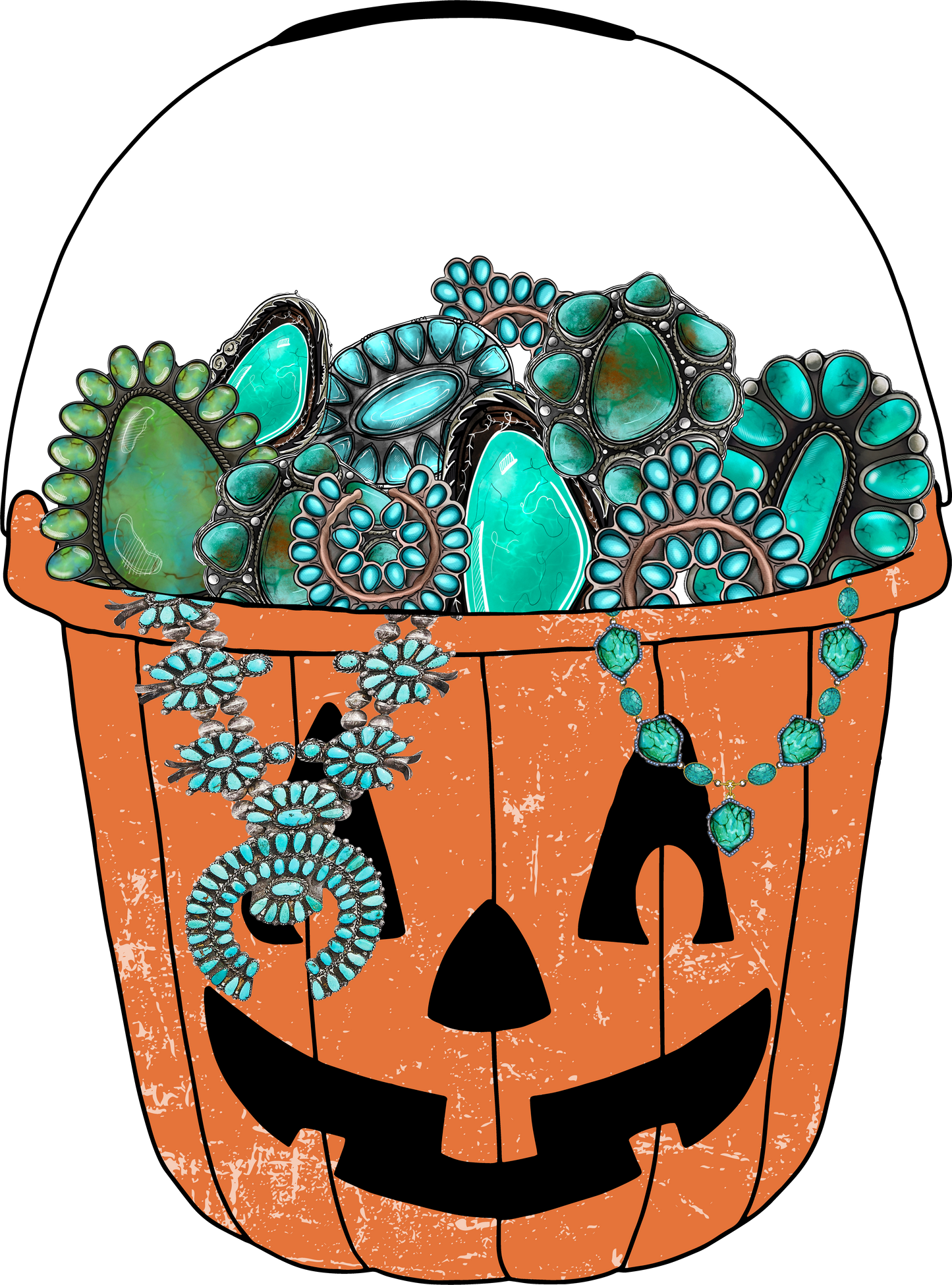 Turquoise Jewels Trick Or Treat Halloween Bucket