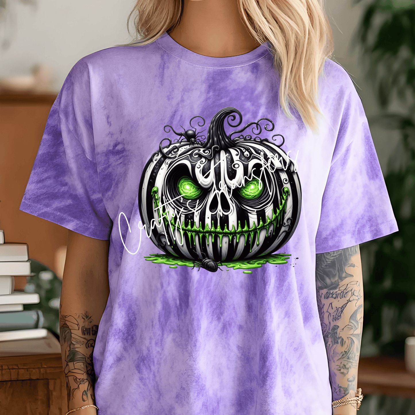 Black and White Pumpkin Ghoul