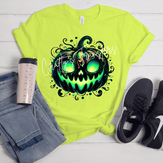 Black & Neon Green Jack O Lantern