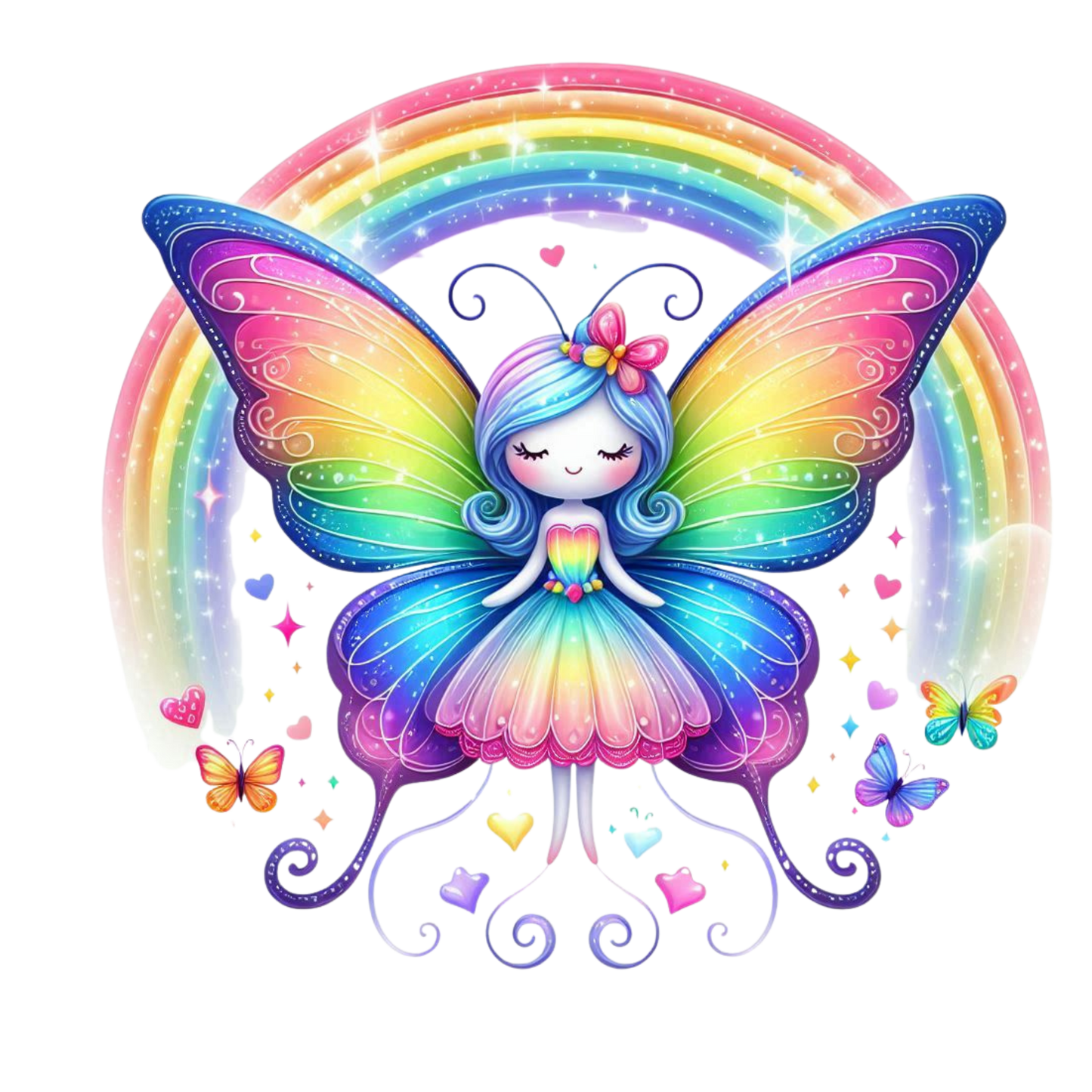 Butterfly Wings Girl - Rainbow