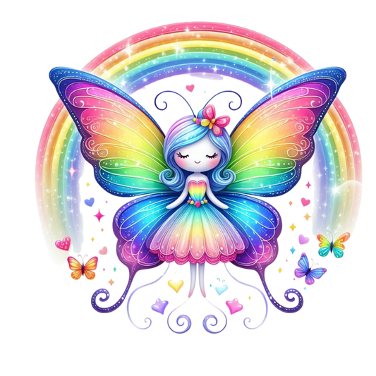 Butterfly Wings Girl - Rainbow