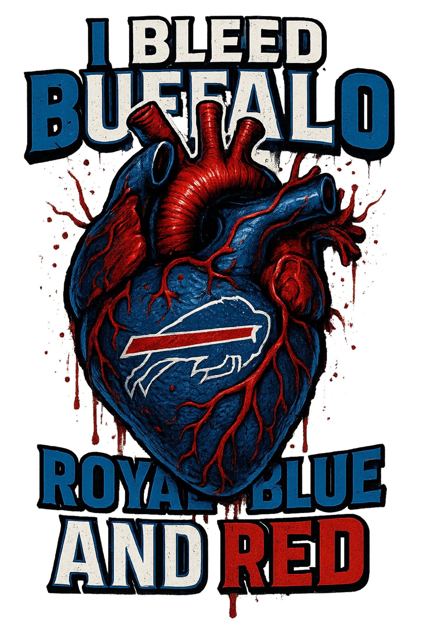 I Bleed Royal Blue & Red - Buffalo