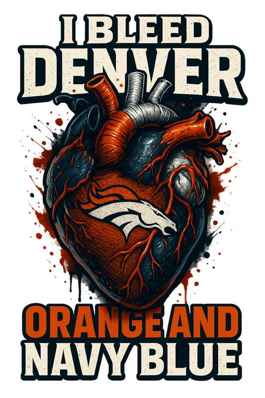 I Bleed Orange & Navy Blue - Denver