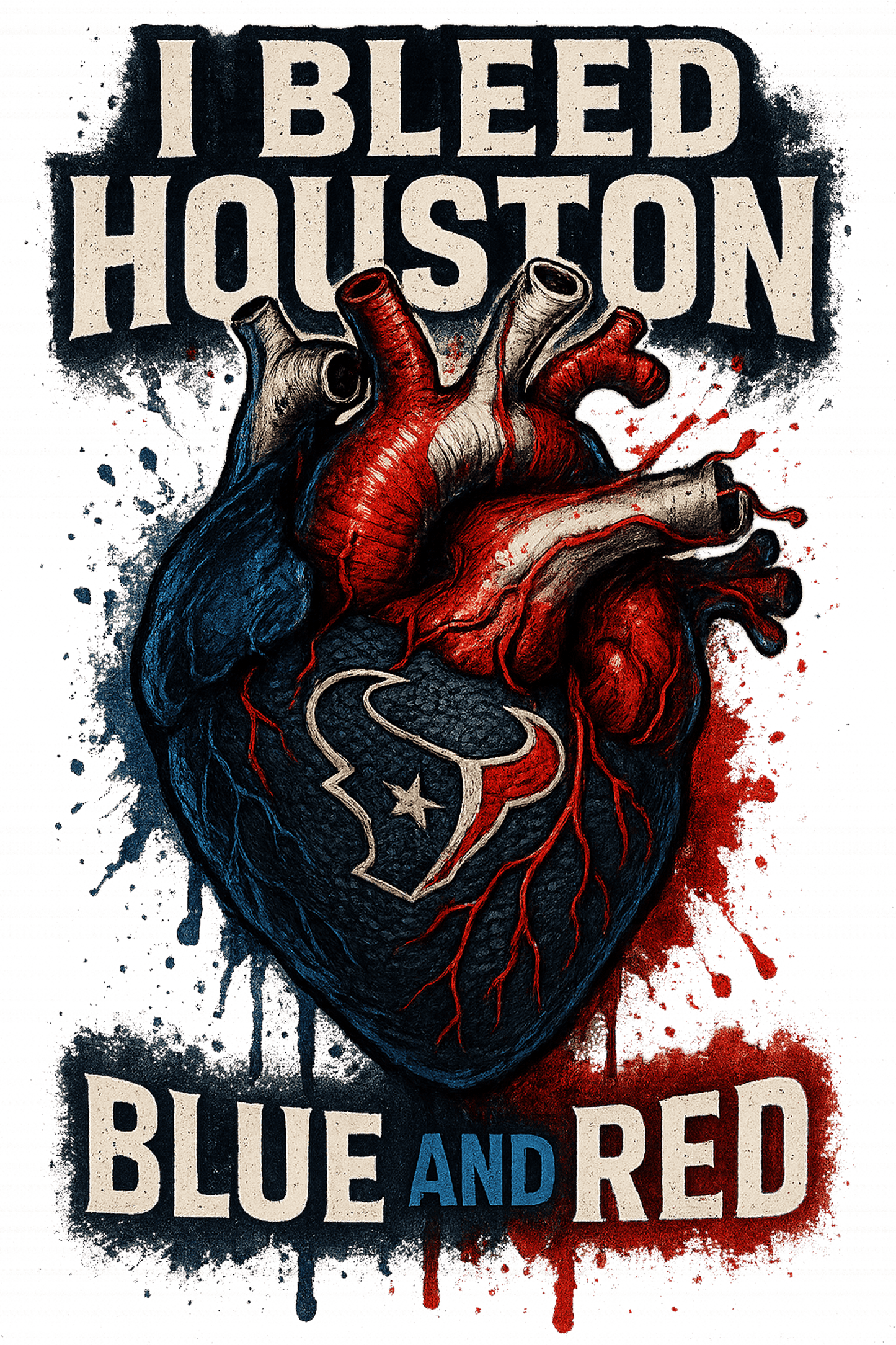 I Bleed Blue & Red - Houston