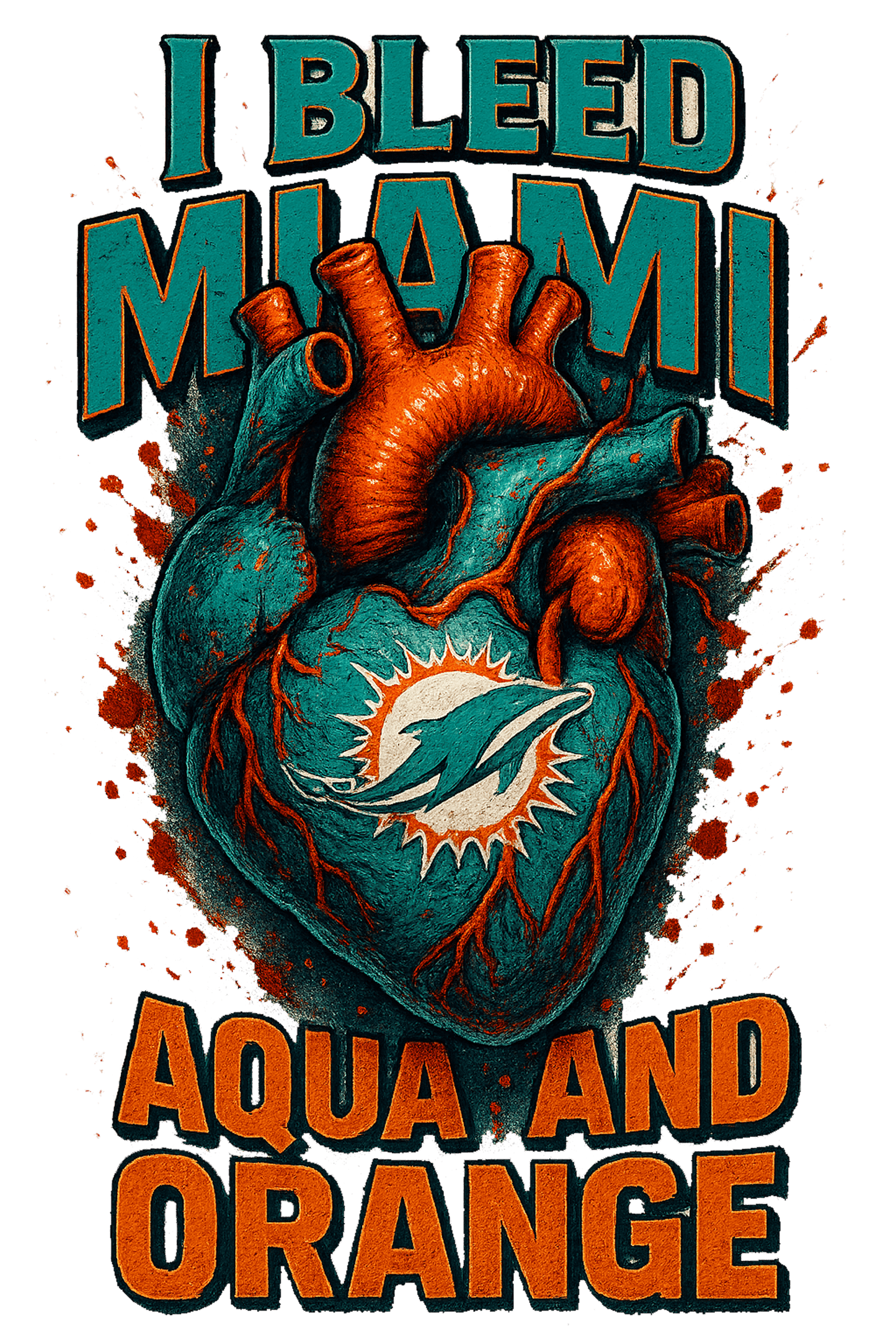 I Bleed Aqua & Orange - Miami