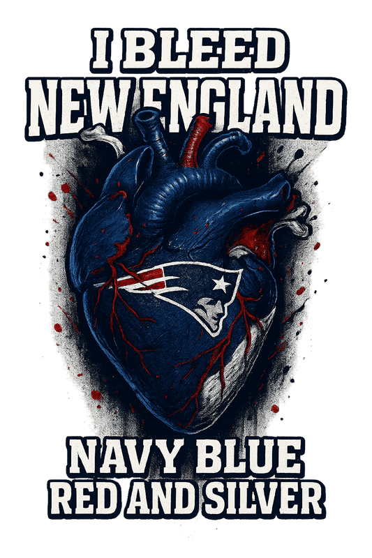 I Bleed Navy Blue Red & Silver - New England