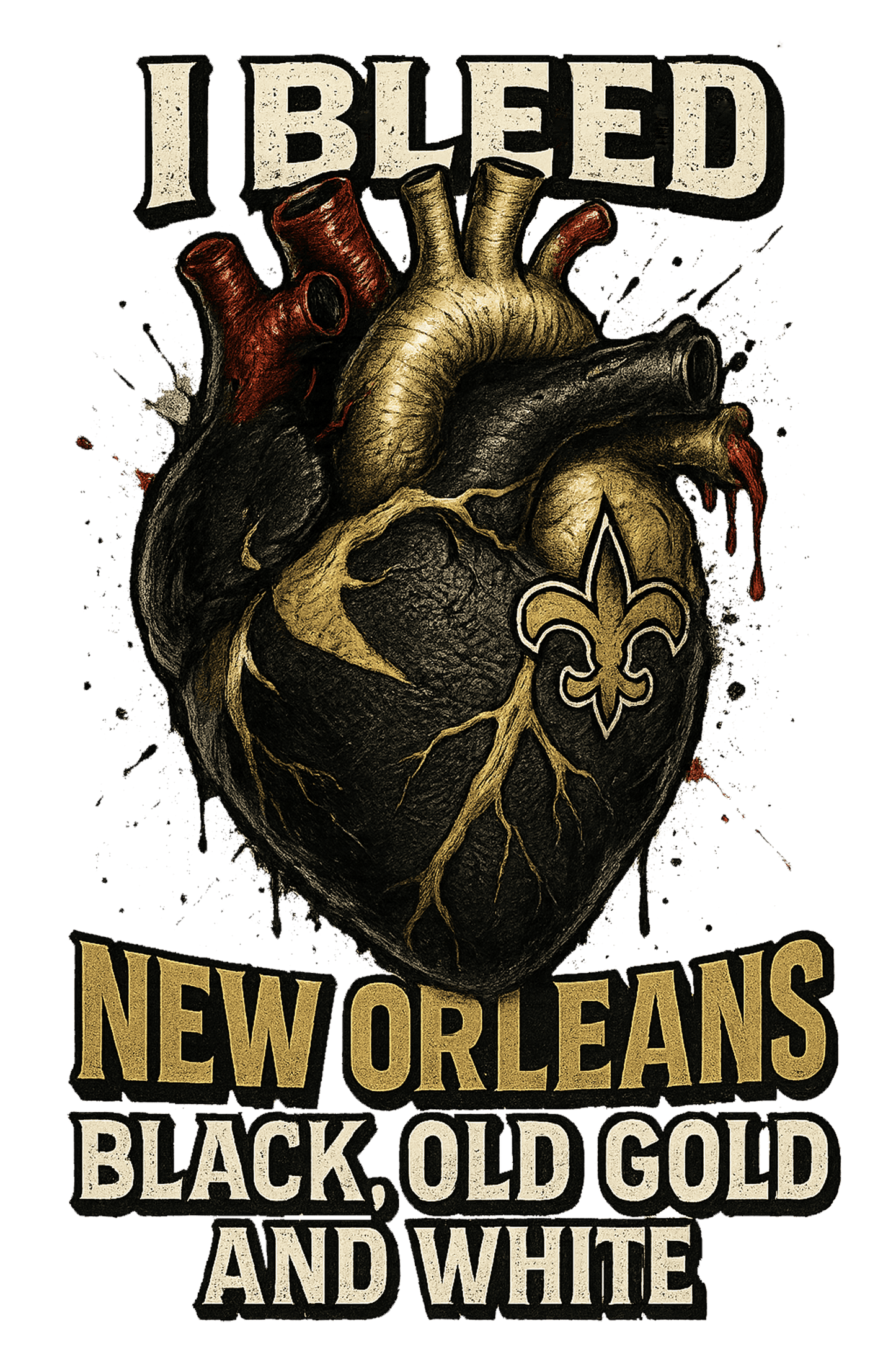 I Bleed Black Old Gold & White - New Orleans