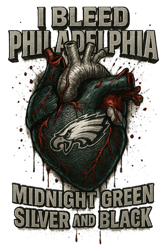 I Bleed Midnight Green Silver & Black - Philadelphia