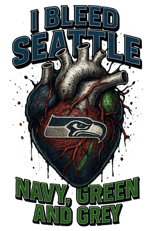 I Bleed Navy Green & Grey - Seattle