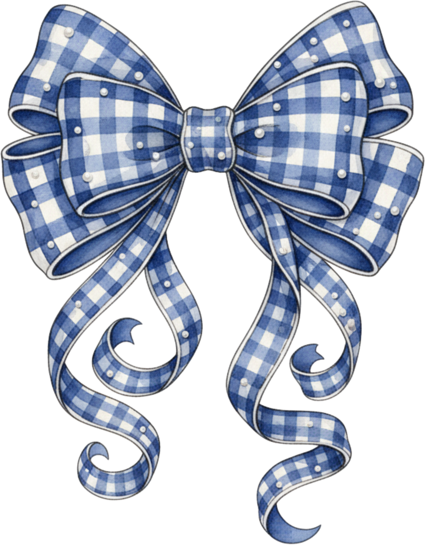 Blue Checkered Bow