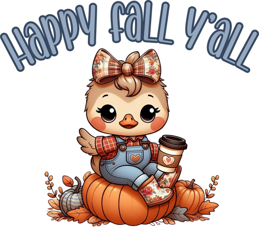 Happy Fall Y'all Cute Duck