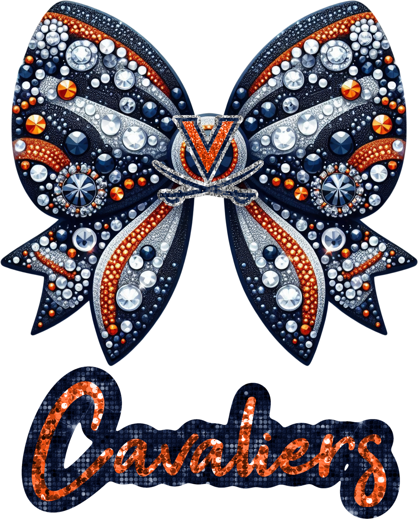 UVA Virginia Cavaliers Bling Bow