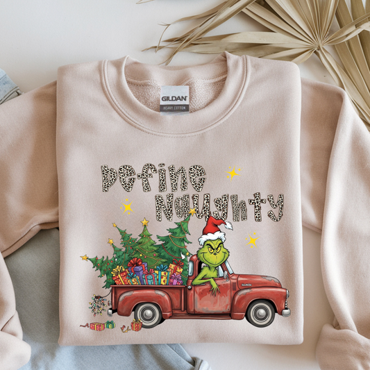 Define Naughty Cheetah Print Grinch Red Truck