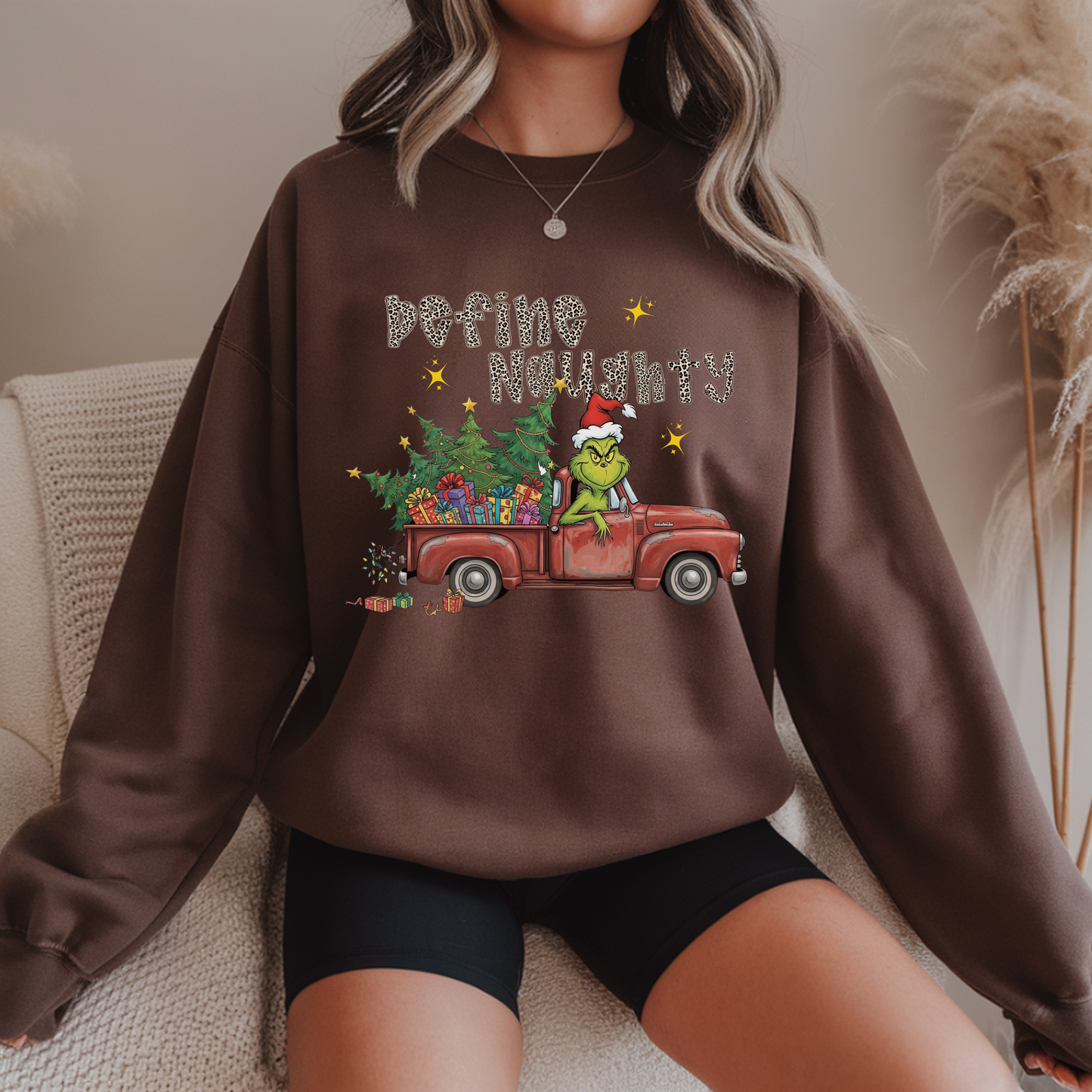 Define Naughty Cheetah Print Grinch Red Truck