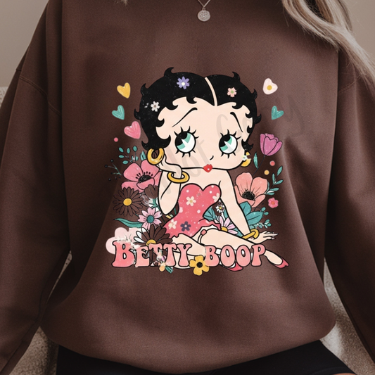 Betty Boop Floral - Distressed