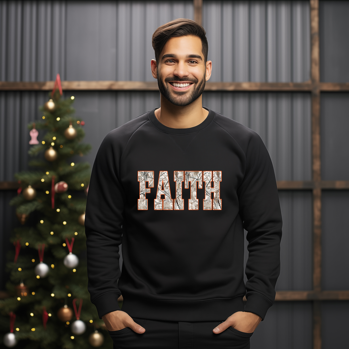 Western Camo Faith - Pink, Orange, Teal Outline Options