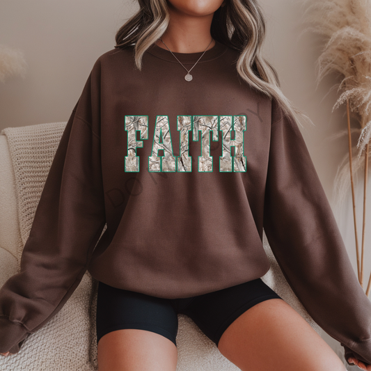 Western Camo Faith - Pink, Orange, Teal Outline Options