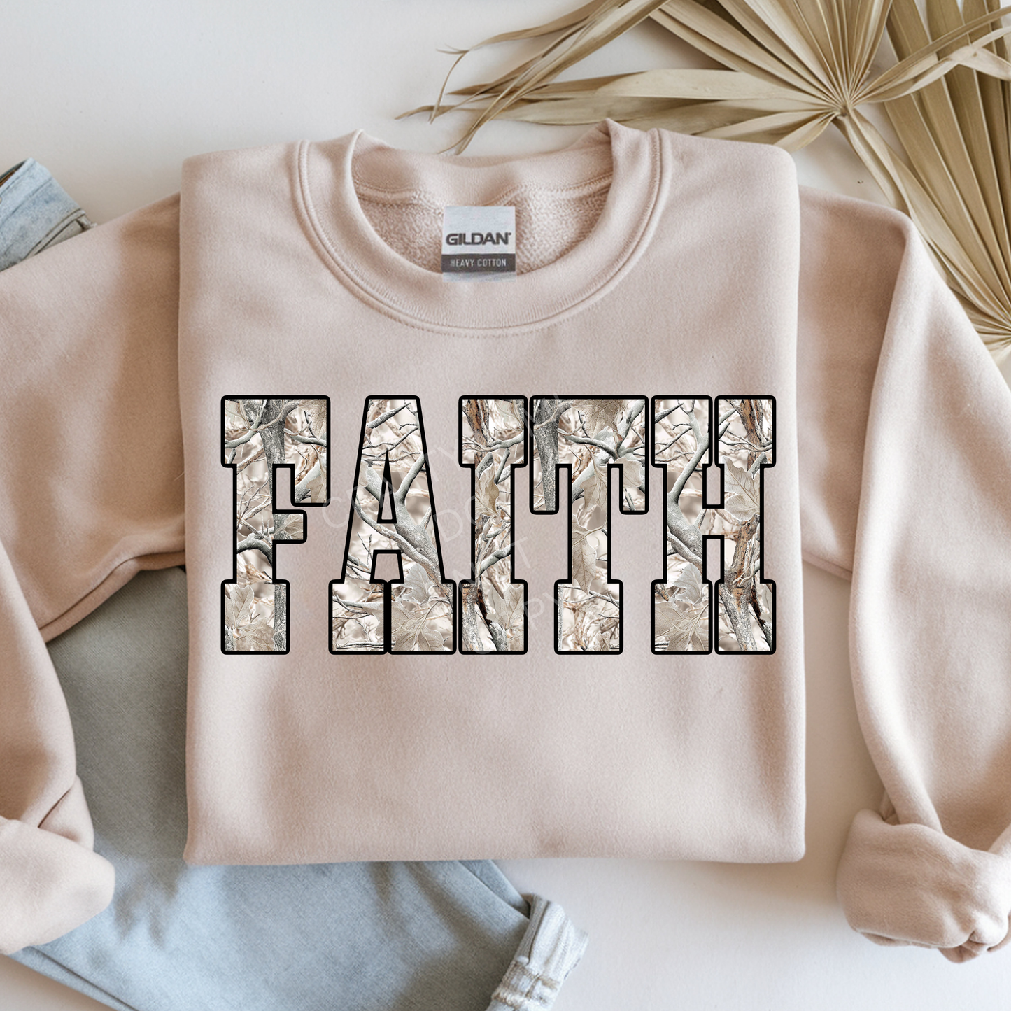 Western Camo Faith - Pink, Orange, Teal Outline Options