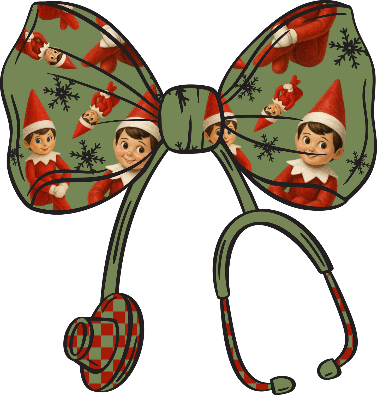 Elf On The Shelf Stethoscope Bow