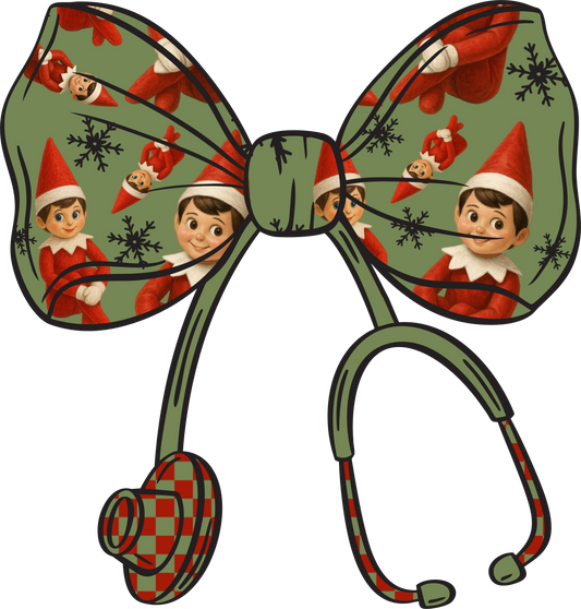 Elf On The Shelf Stethoscope Bow