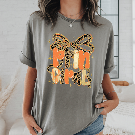 Principal Peach Tones, Cheetah, Natural with Bow