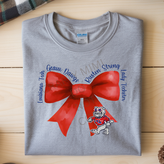 Louisiana Tech Geaux Dawgs - Red Bow