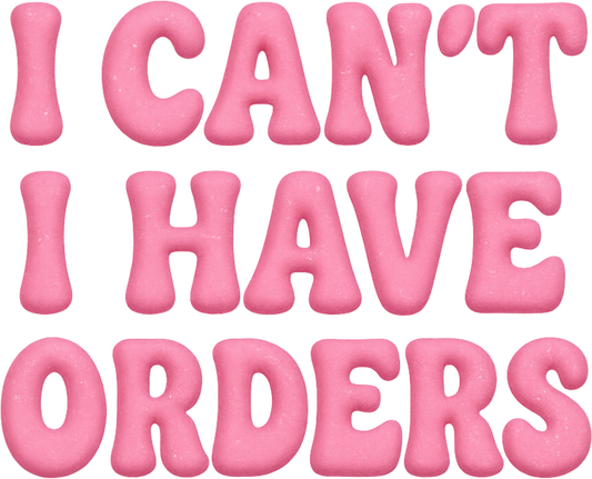 I Can't I Have Orders